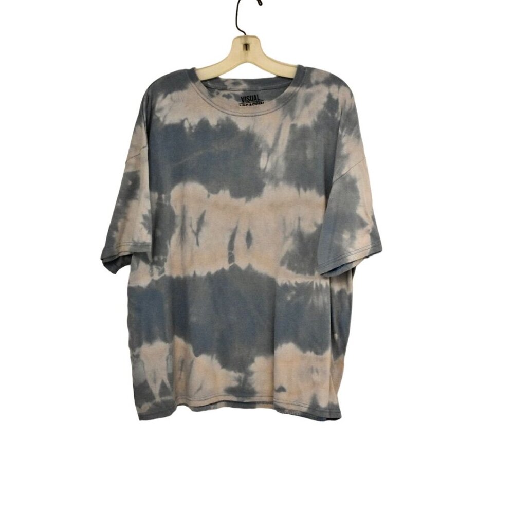 Men's Visual Assassin Custom Bleach Dye Blue Gray T-shirt Size XL